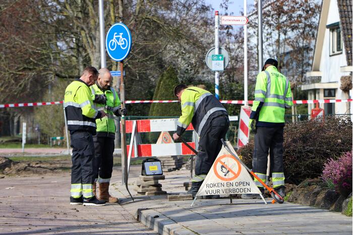 Gasleiding geraakt bij werkzaamheden