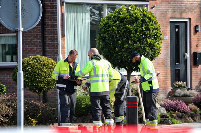 Gasleiding geraakt bij werkzaamheden
