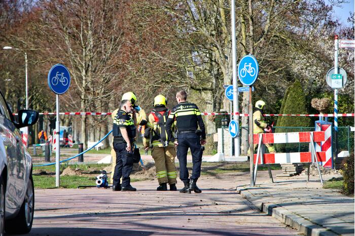 Gasleiding geraakt bij werkzaamheden