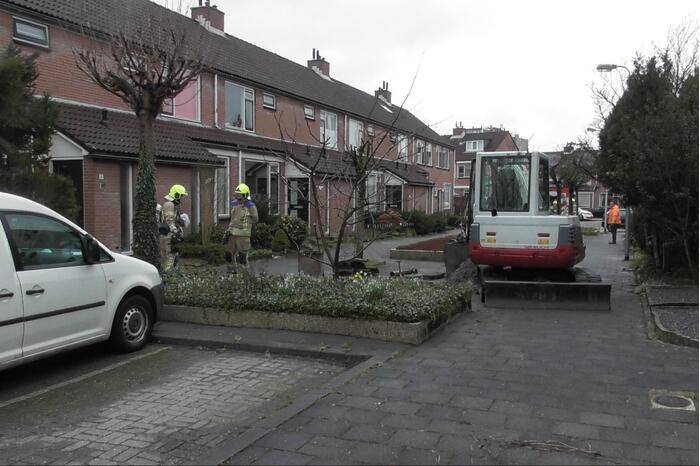 Gasleiding geraakt door graafwerkzaamheden
