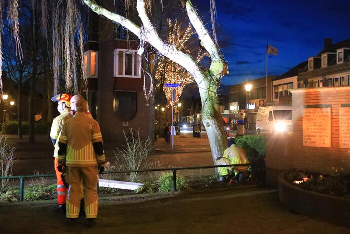 Instabiele boom omgezaagd door brandweer