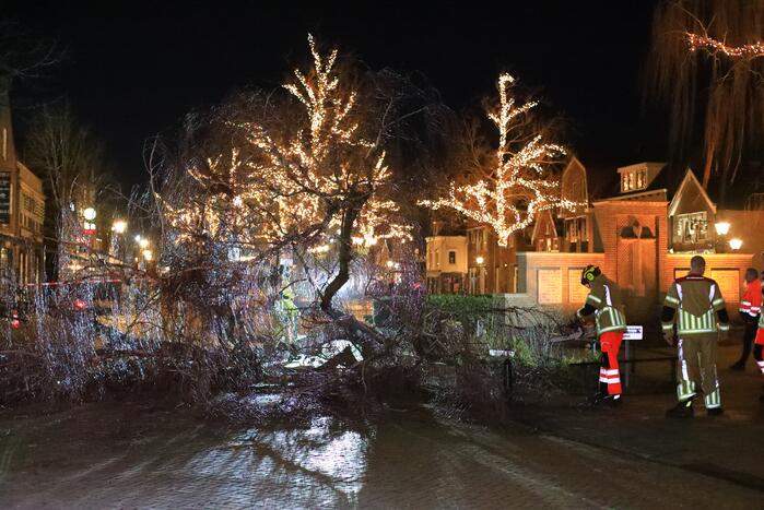 Instabiele boom omgezaagd door brandweer