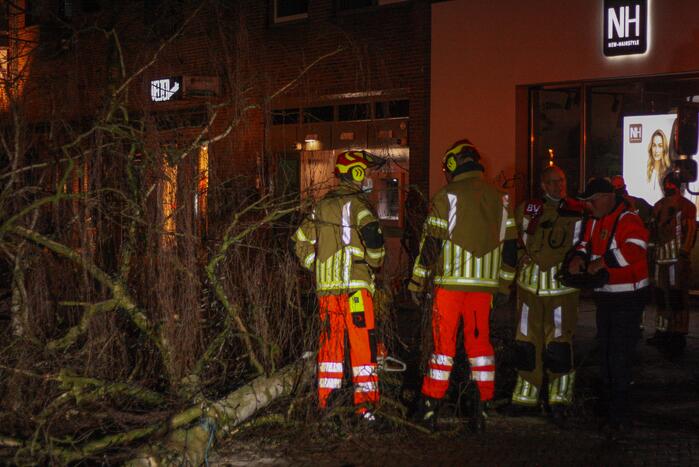 Instabiele boom omgezaagd door brandweer