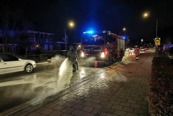 Vrachtwagen veroorzaakt oliespoor
