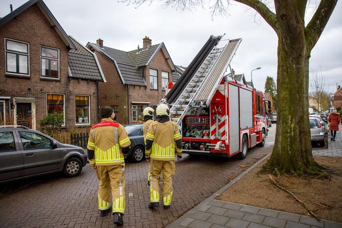 Dakrand beschadigd door harde wind