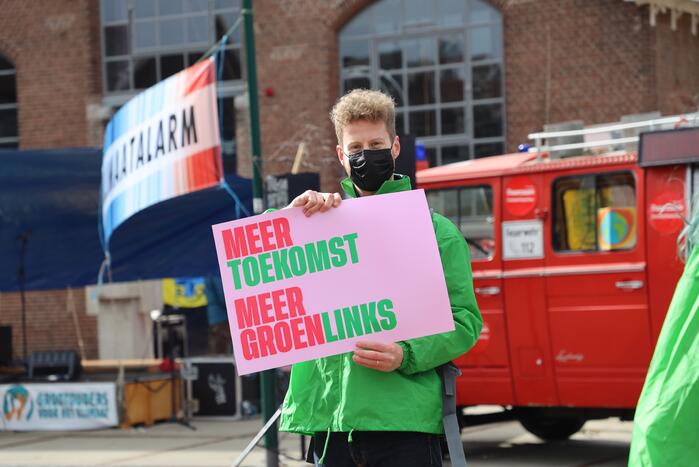 Klimaatdemonstratie bij Wagenwerkplaats