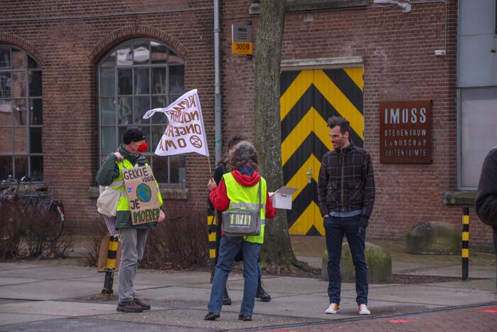 Klimaatdemonstratie bij Wagenwerkplaats