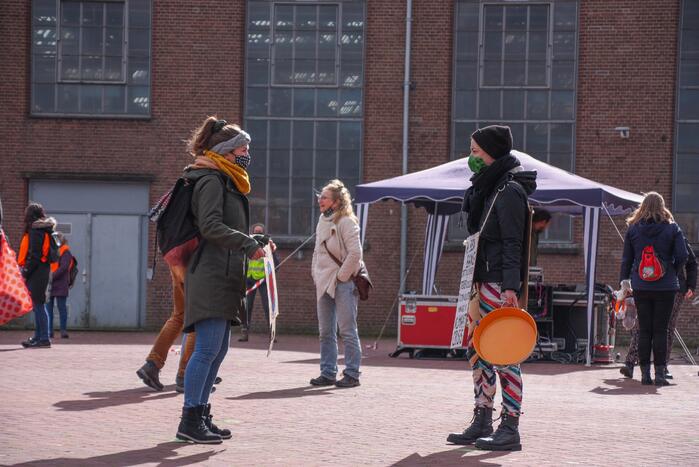 Klimaatdemonstratie bij Wagenwerkplaats