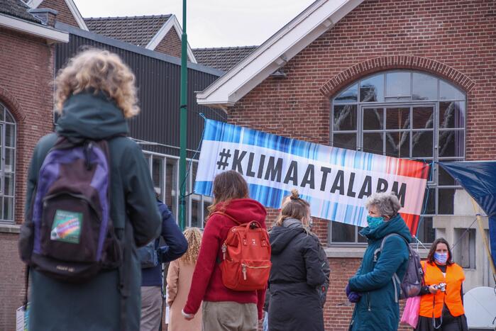 Klimaatdemonstratie bij Wagenwerkplaats