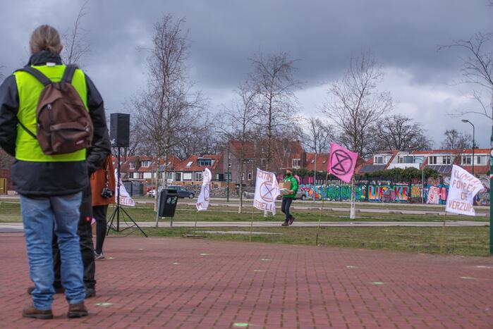 Klimaatdemonstratie bij Wagenwerkplaats