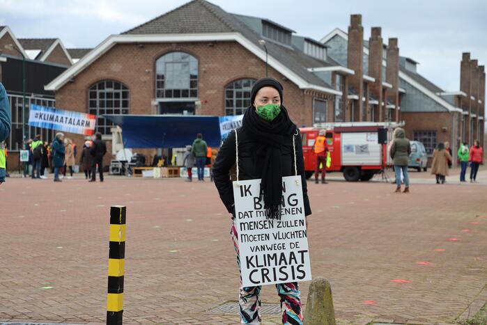 Klimaatdemonstratie bij Wagenwerkplaats