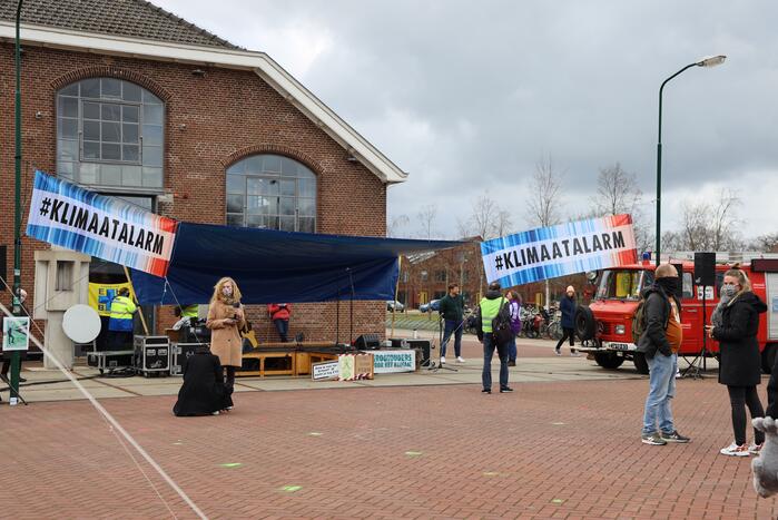 Klimaatdemonstratie bij Wagenwerkplaats