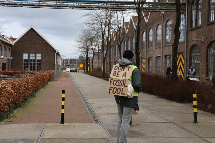 Klimaatdemonstratie bij Wagenwerkplaats