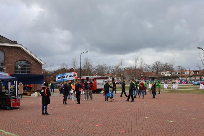 Klimaatdemonstratie bij Wagenwerkplaats