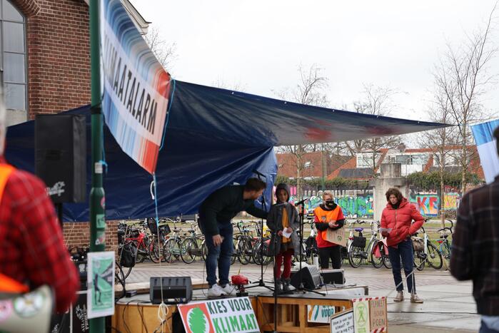 Klimaatdemonstratie bij Wagenwerkplaats