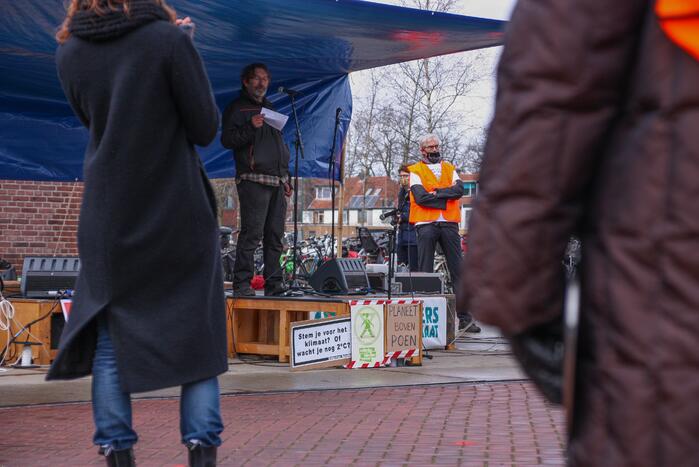 Klimaatdemonstratie bij Wagenwerkplaats