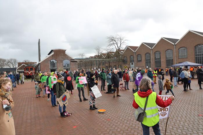Klimaatdemonstratie bij Wagenwerkplaats
