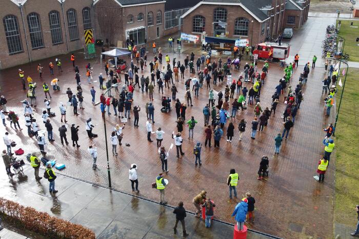 Klimaatdemonstratie bij Wagenwerkplaats