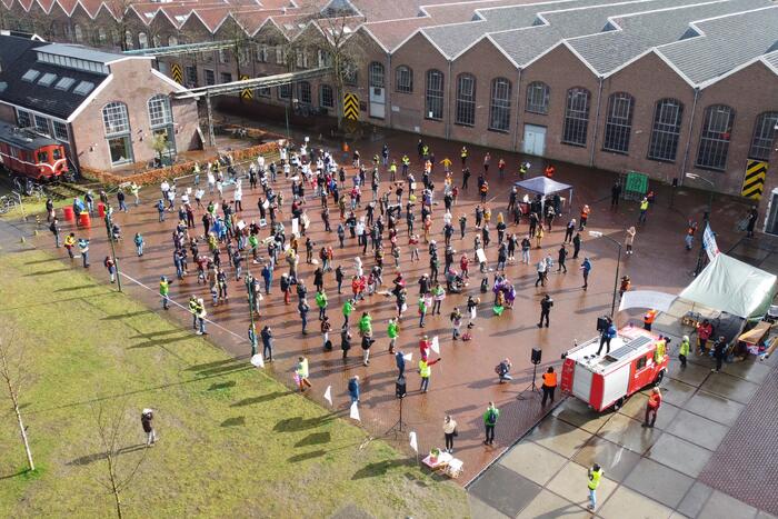 Klimaatdemonstratie bij Wagenwerkplaats