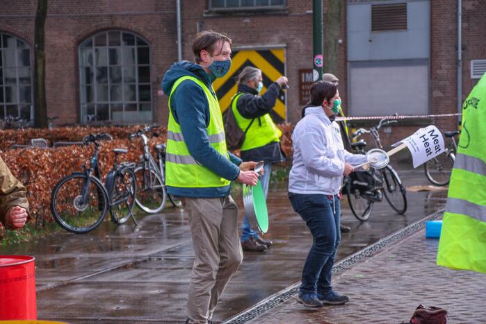 Klimaatdemonstratie bij Wagenwerkplaats