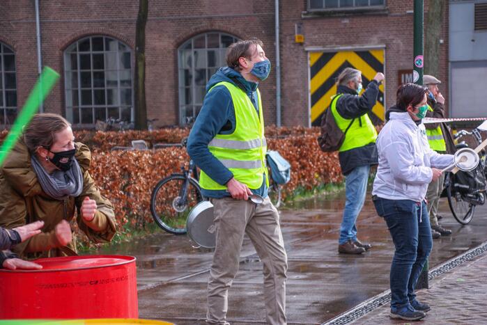 Klimaatdemonstratie bij Wagenwerkplaats