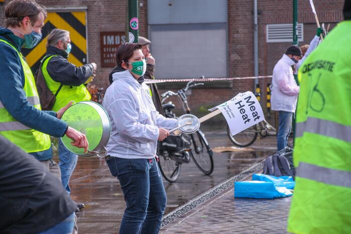 Klimaatdemonstratie bij Wagenwerkplaats