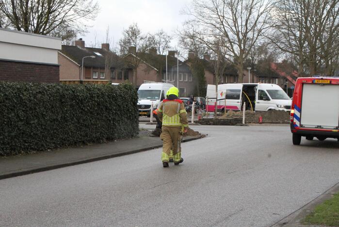 Gasleiding geraakt tijdens werkzaamheden