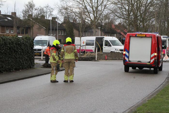 Gasleiding geraakt tijdens werkzaamheden