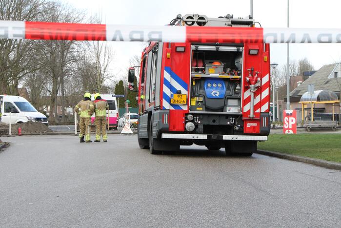 Gasleiding geraakt tijdens werkzaamheden
