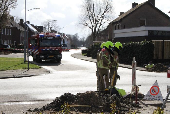 Gasleiding geraakt tijdens werkzaamheden