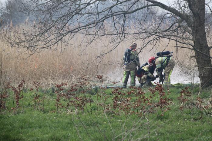 Stuk riet Meridiaanpark in brand