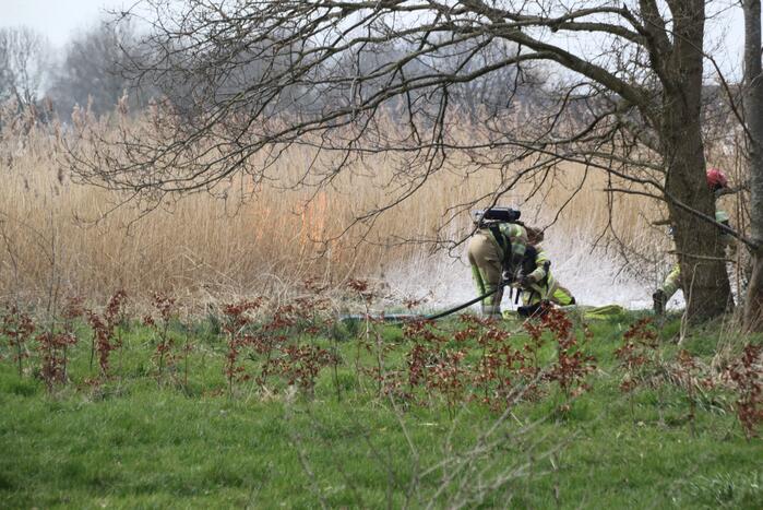 Stuk riet Meridiaanpark in brand