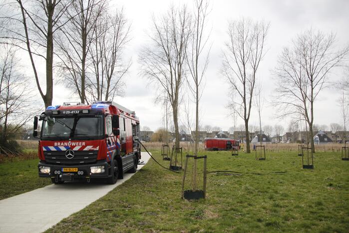 Stuk riet Meridiaanpark in brand