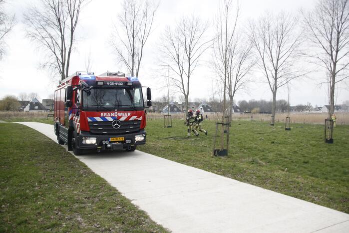 Stuk riet Meridiaanpark in brand