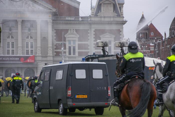 Opnieuw verzamelen demonstranten zich op het Museumplein