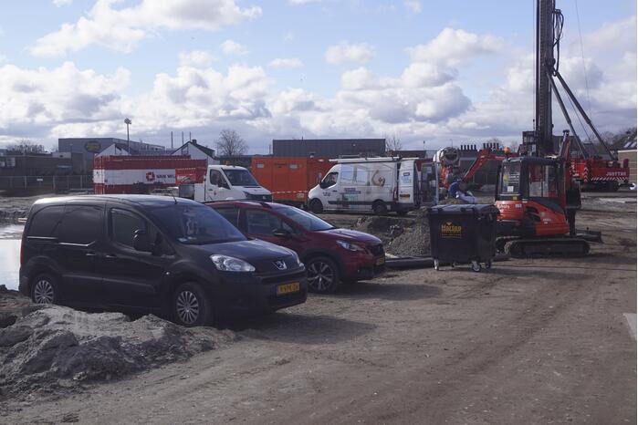 Waterlekkage op bouwterrein