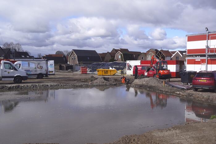 Waterlekkage op bouwterrein