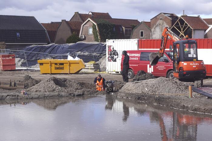 Waterlekkage op bouwterrein