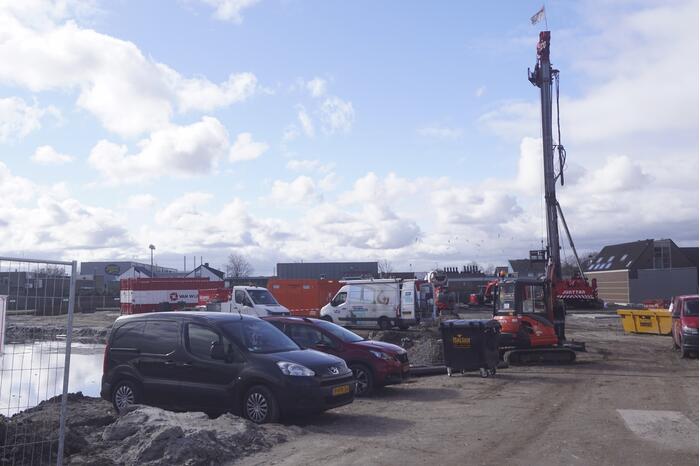 Waterlekkage op bouwterrein