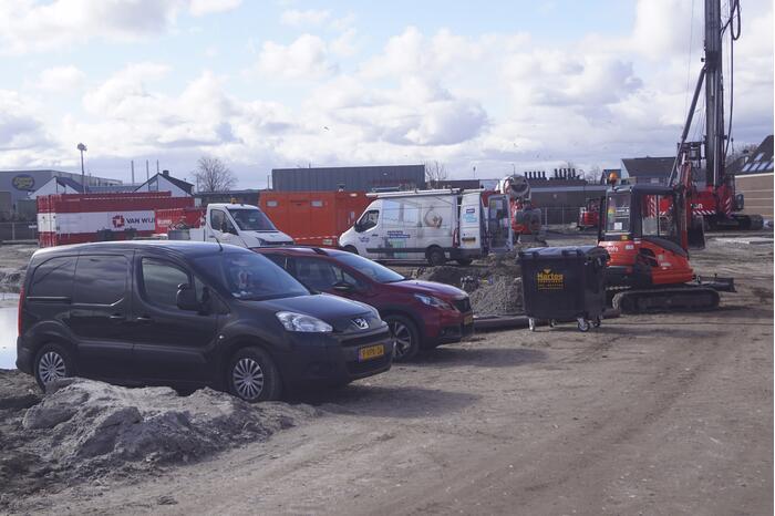 Waterlekkage op bouwterrein