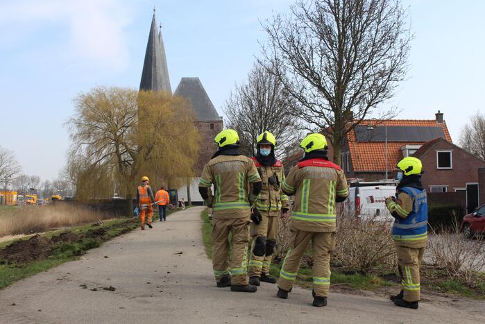 Gasleiding bij graafwerkzaamheden beschadigd