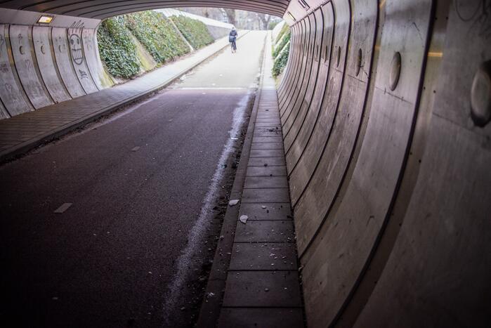 Vijf personen aangehouden voor vernielingen in fietstunnel