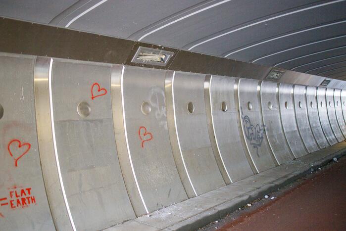 Vijf personen aangehouden voor vernielingen in fietstunnel