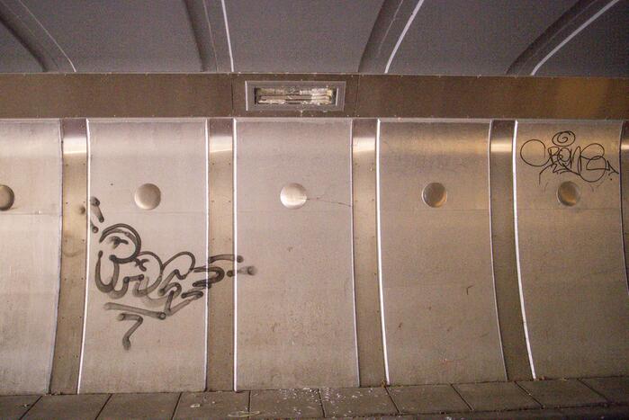 Vijf personen aangehouden voor vernielingen in fietstunnel
