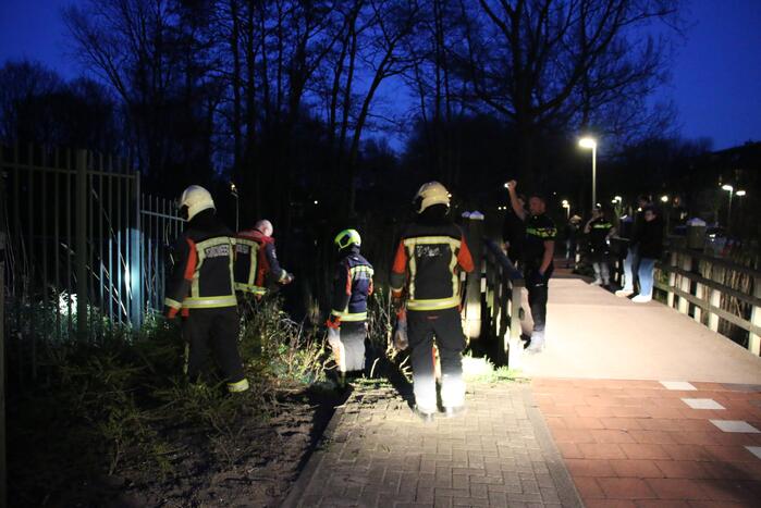 Stuk gras in brand