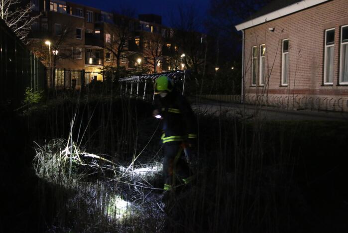 Stuk gras in brand