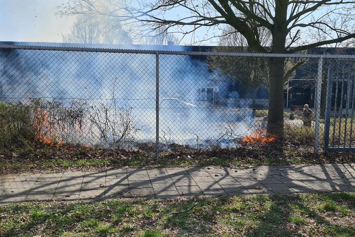 Brand ontstaan in berm