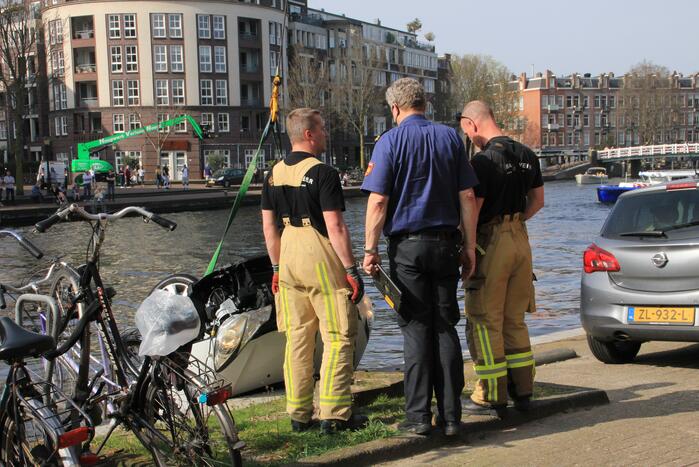 Auto rijdt van kade af