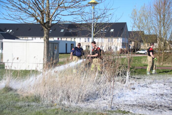 Stuk veld beschadigd door brand