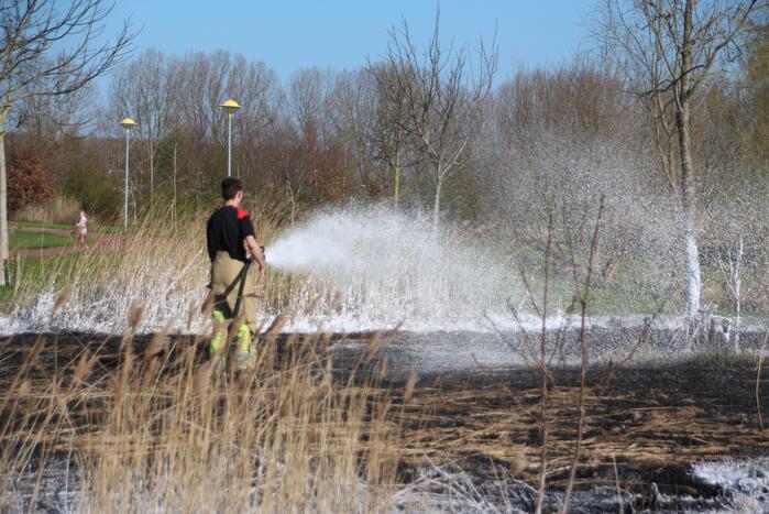 Stuk veld beschadigd door brand